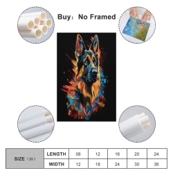 Berger allemand Peinture sur toile sans cadre, impressions posters art mural pour déco maison chambre bureau