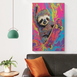 Paresseux Peinture sur toile sans cadre, impressions posters art mural pour déco maison chambre bureau