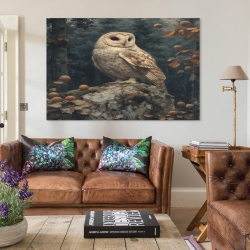 Hibou Peinture sur toile sans cadre, impressions posters art mural pour déco maison chambre bureau