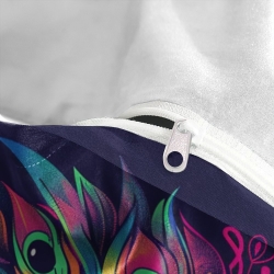 Paon Housse de Couette Imprimée 3D Douce 3 Pièces Literie Garçons Filles