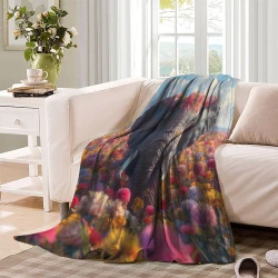 Éléphant Plaid en Polaire Imprimé 3D Couverture Douce Confortable pour Canapé Lit Bureau