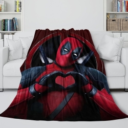 Marvel Deadpool Plaid en Polaire Imprimé 3D Couverture Douce Confortable pour Canapé Lit Bureau