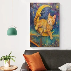 Chat Peinture sur toile sans cadre, impressions posters art mural pour déco maison chambre bureau