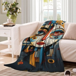 Art abstrait Femmes Plaid en Polaire Imprimé 3D Couverture Douce Confortable pour Canapé Lit Bureau