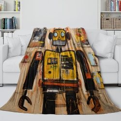 Art abstrait Plaid en Polaire Imprimé 3D Couverture Douce Confortable pour Canapé Lit Bureau