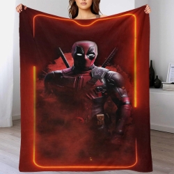 Marvel Deadpool Plaid en Polaire Imprimé 3D Couverture Douce Confortable pour Canapé Lit Bureau