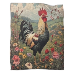 Coq Plaid en Polaire Imprimé 3D Couverture Douce Confortable pour Canapé Lit Bureau