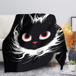 Chat Plaid en Polaire Imprimé 3D Couverture Douce Confortable pour Canapé Lit Bureau