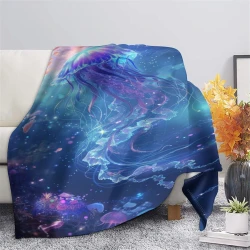 Medusa Manta de Forro Polar Impresa en 3D Suave y Acogedora para Sofá Cama Oficina