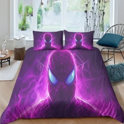 Avengers Spider Man Housse de Couette Imprimée 3D Douce 3 Pièces Literie Garçons Filles
