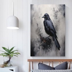 Corbeau Peinture sur toile sans cadre, impressions posters art mural pour déco maison chambre bureau