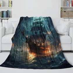 Velero Manta de Forro Polar Impresa en 3D Suave y Acogedora para Sofá Cama Oficina
