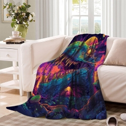 Dinosaure Plaid en Polaire Imprimé 3D Couverture Douce Confortable pour Canapé Lit Bureau