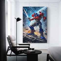 Transformers Optimus Prime Peinture sur toile sans cadre, impressions posters art mural pour déco maison chambre bureau