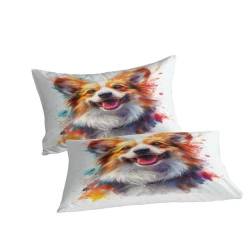 Corgi Housse de Couette Imprimée 3D Douce 3 Pièces Literie Garçons Filles