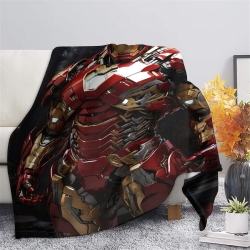 Avengers Iron Man Plaid en Polaire Imprimé 3D Couverture Douce Confortable pour Canapé Lit Bureau