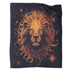 Lion Plaid en Polaire Imprimé 3D Couverture Douce Confortable pour Canapé Lit Bureau