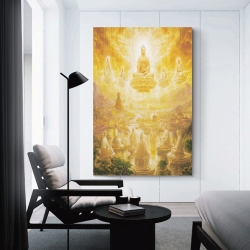 Bouddha Peinture sur toile sans cadre, impressions posters art mural pour déco maison chambre bureau