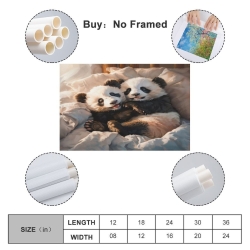 Panda Peinture sur toile sans cadre, impressions posters art mural pour déco maison chambre bureau