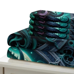Mythe de l'horreur Cthulhu Housse de Couette Imprimée 3D Douce 3 Pièces Literie Garçons Filles