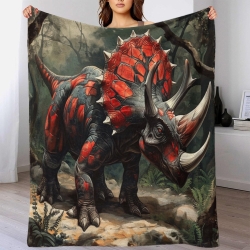 Dinosaure Plaid en Polaire Imprimé 3D Couverture Douce Confortable pour Canapé Lit Bureau