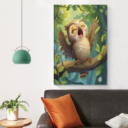 Hibou Peinture sur toile sans cadre, impressions posters art mural pour déco maison chambre bureau