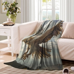 Aigle Plaid en Polaire Imprimé 3D Couverture Douce Confortable pour Canapé Lit Bureau