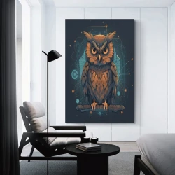 Hibou Peinture sur toile sans cadre, impressions posters art mural pour déco maison chambre bureau