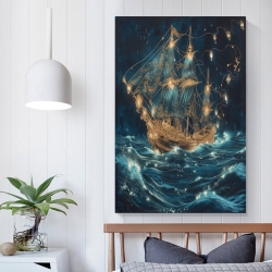 Voilier Peinture sur toile sans cadre, impressions posters art mural pour déco maison chambre bureau
