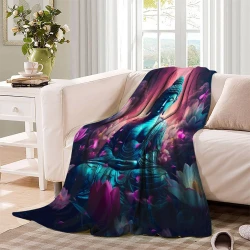 Buda Manta de Forro Polar Impresa en 3D Suave y Acogedora para Sofá Cama Oficina
