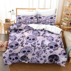 Crâne Housse de Couette Imprimée 3D Douce 3 Pièces Literie Garçons Filles