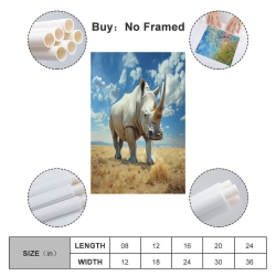 Nashorn Unrahmtes Leinwandbild, Wandkunst-Poster-Drucke für Zuhause, Schlafzimmer, Büro Dekoration