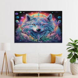 Loup Peinture sur toile sans cadre, impressions posters art mural pour déco maison chambre bureau