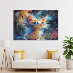 Painted Chat Peinture sur toile sans cadre, impressions posters art mural pour déco maison chambre bureau