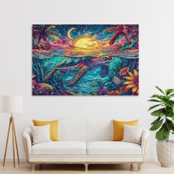 Tortue de mer Peinture sur toile sans cadre, impressions posters art mural pour déco maison chambre bureau