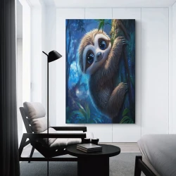Paresseux Peinture sur toile sans cadre, impressions posters art mural pour déco maison chambre bureau