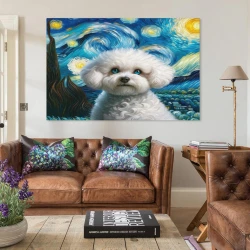Chien mignon Peinture sur toile sans cadre, impressions posters art mural pour déco maison chambre bureau