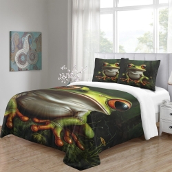 Grenouille Housse de Couette Imprimée 3D Douce 3 Pièces Literie Garçons Filles