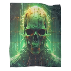 Crâne Plaid en Polaire Imprimé 3D Couverture Douce Confortable pour Canapé Lit Bureau