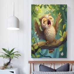 Hibou Peinture sur toile sans cadre, impressions posters art mural pour déco maison chambre bureau
