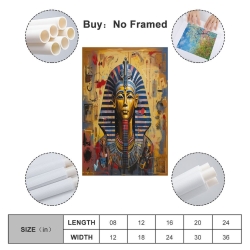Pharaon égyptien Peinture sur toile sans cadre, impressions posters art mural pour déco maison chambre bureau
