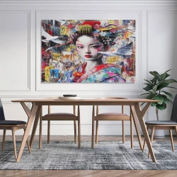 Art graffiti japonais Peinture sur toile sans cadre, impressions posters art mural pour déco maison chambre bureau