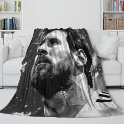 Lionel Messi Plaid en Polaire Imprimé 3D Couverture Douce Confortable pour Canapé Lit Bureau