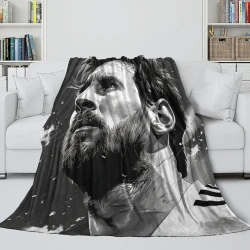 Lionel Messi Coperta in Pile Stampata 3D Morbida e Confortevole per Divano Letto Ufficio
