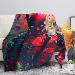 Marvel Deadpool Plaid en Polaire Imprimé 3D Couverture Douce Confortable pour Canapé Lit Bureau