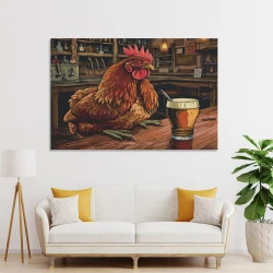 Gallo Pintura en lienzo sin marco, impresiones de pósters arte pared para decoración hogar dormitorio oficina