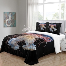 Méduse Housse de Couette Imprimée 3D Douce 3 Pièces Literie Garçons Filles