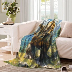 Dinosaure Plaid en Polaire Imprimé 3D Couverture Douce Confortable pour Canapé Lit Bureau