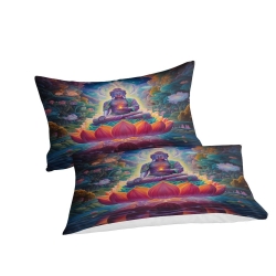 Bouddha Housse de Couette Imprimée 3D Douce 3 Pièces Literie Garçons Filles