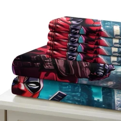 Deadpool Marvel Housse de Couette Imprimée 3D Douce 3 Pièces Literie Garçons Filles